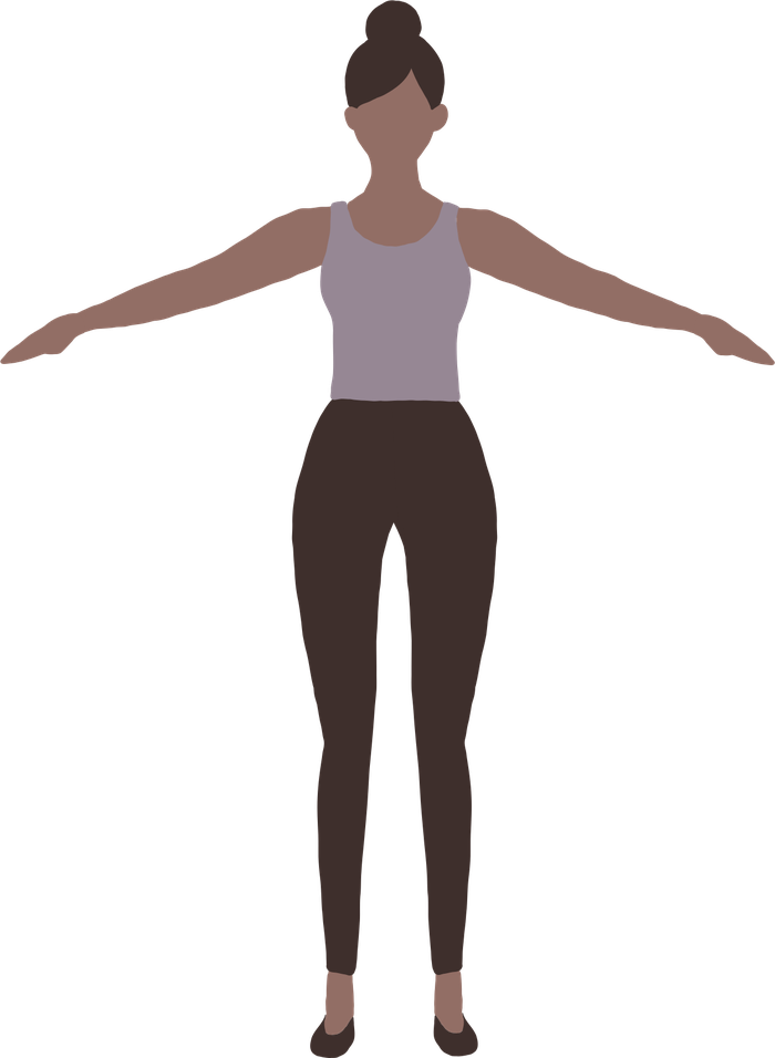 A person standing in an A-pose, ready to be scanned