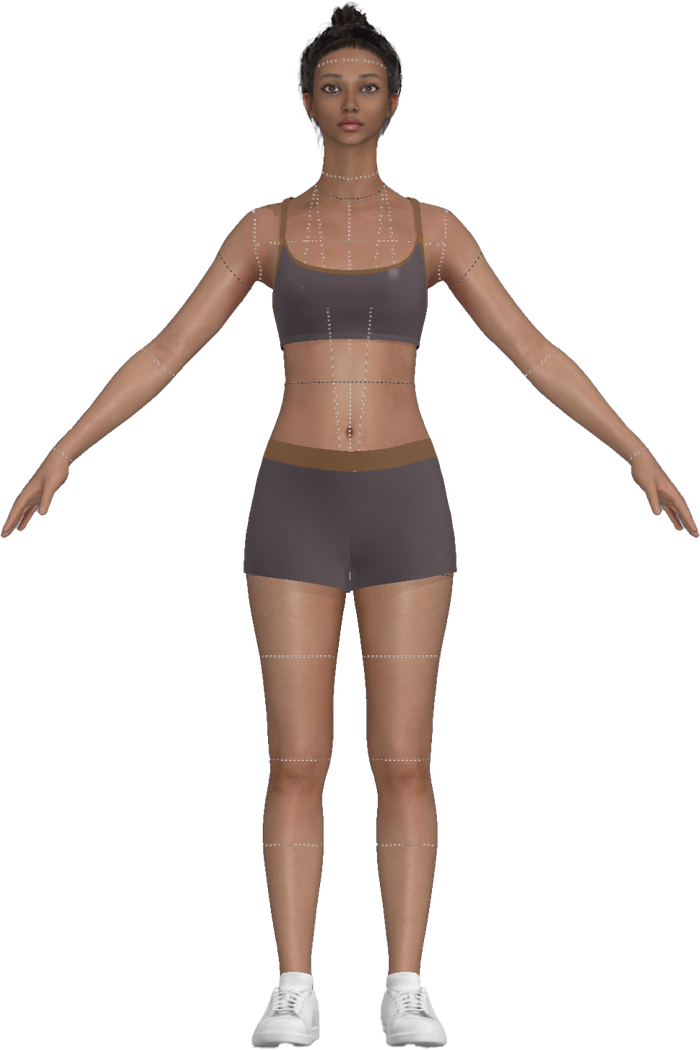 A 3D digital avatar generated from the body scan